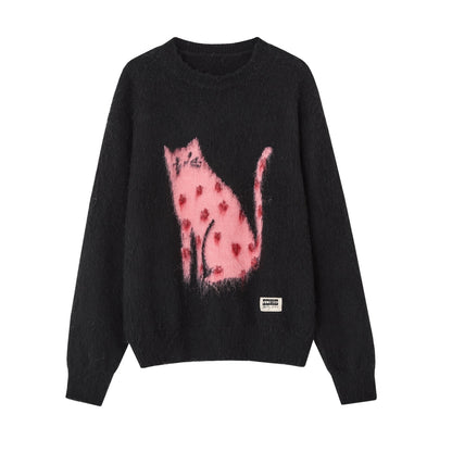 Good Luck Cat Wool Top