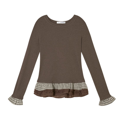 Velvet Wool Plaid Base Layer Top