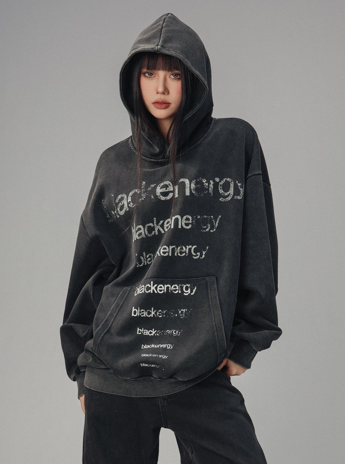 American Street Black Hooded Sweatshirt Top