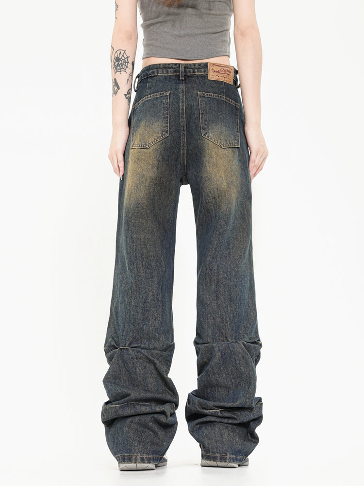 Niche Design Flared Jeans Pants