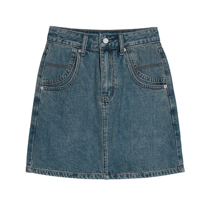 Retro Slim Denim Hip Skirt