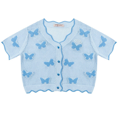 Retro Cropped Butterfly T-Shirt