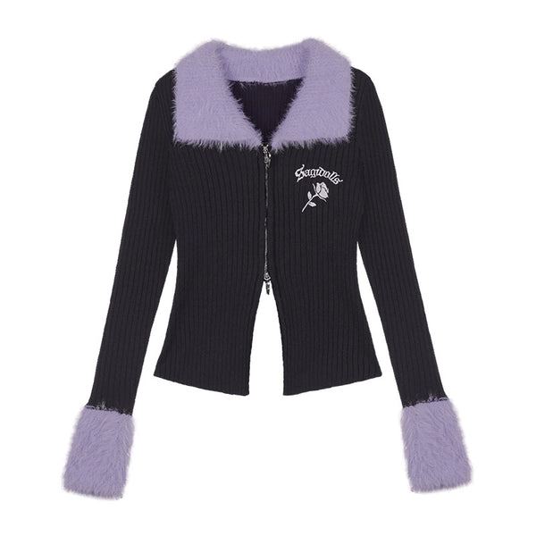 겨울 로맨스 니트 슬림 카디건 스커트 세트 