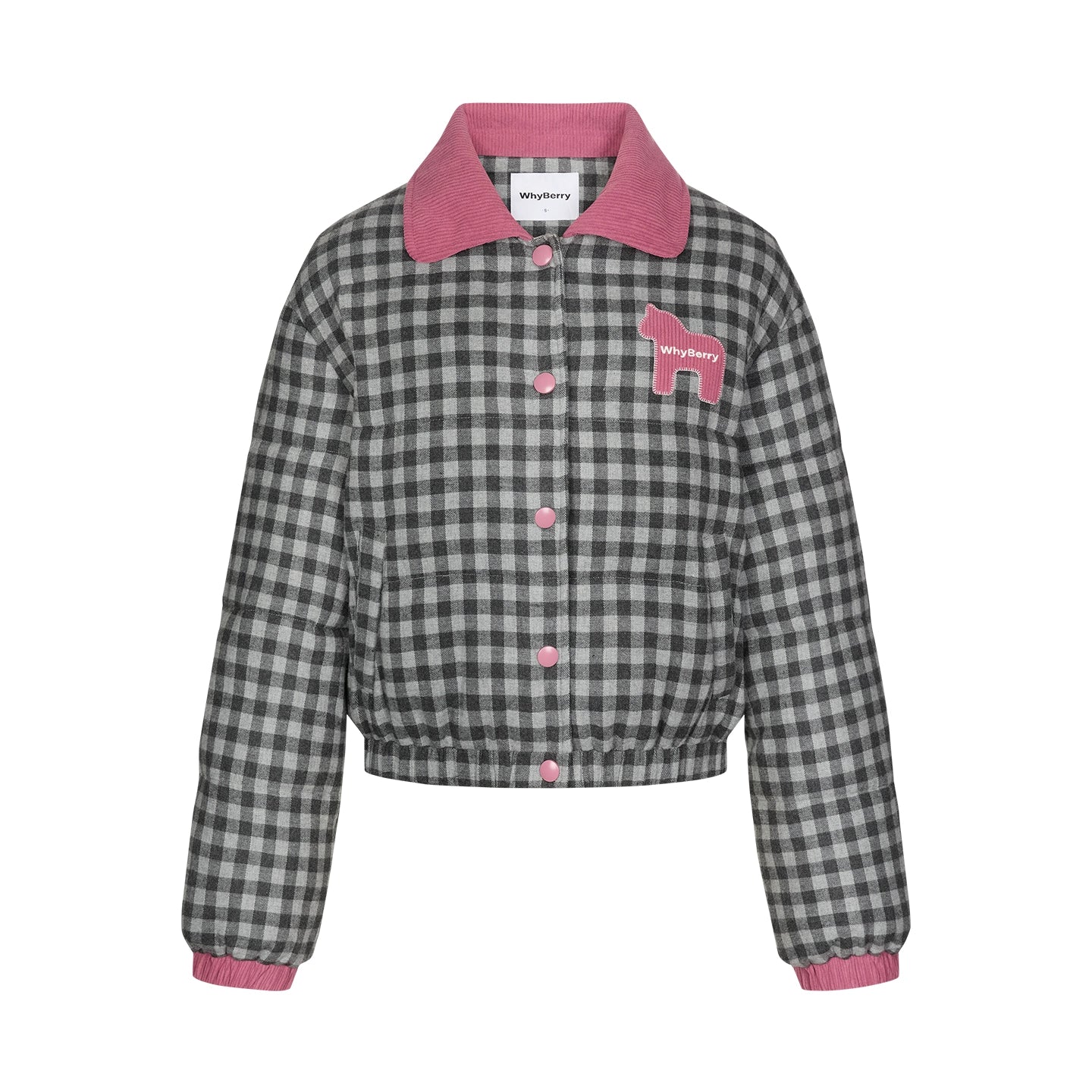 Contrast Plaid Bread Jacket