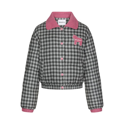 Contrast Plaid Bread Jacket