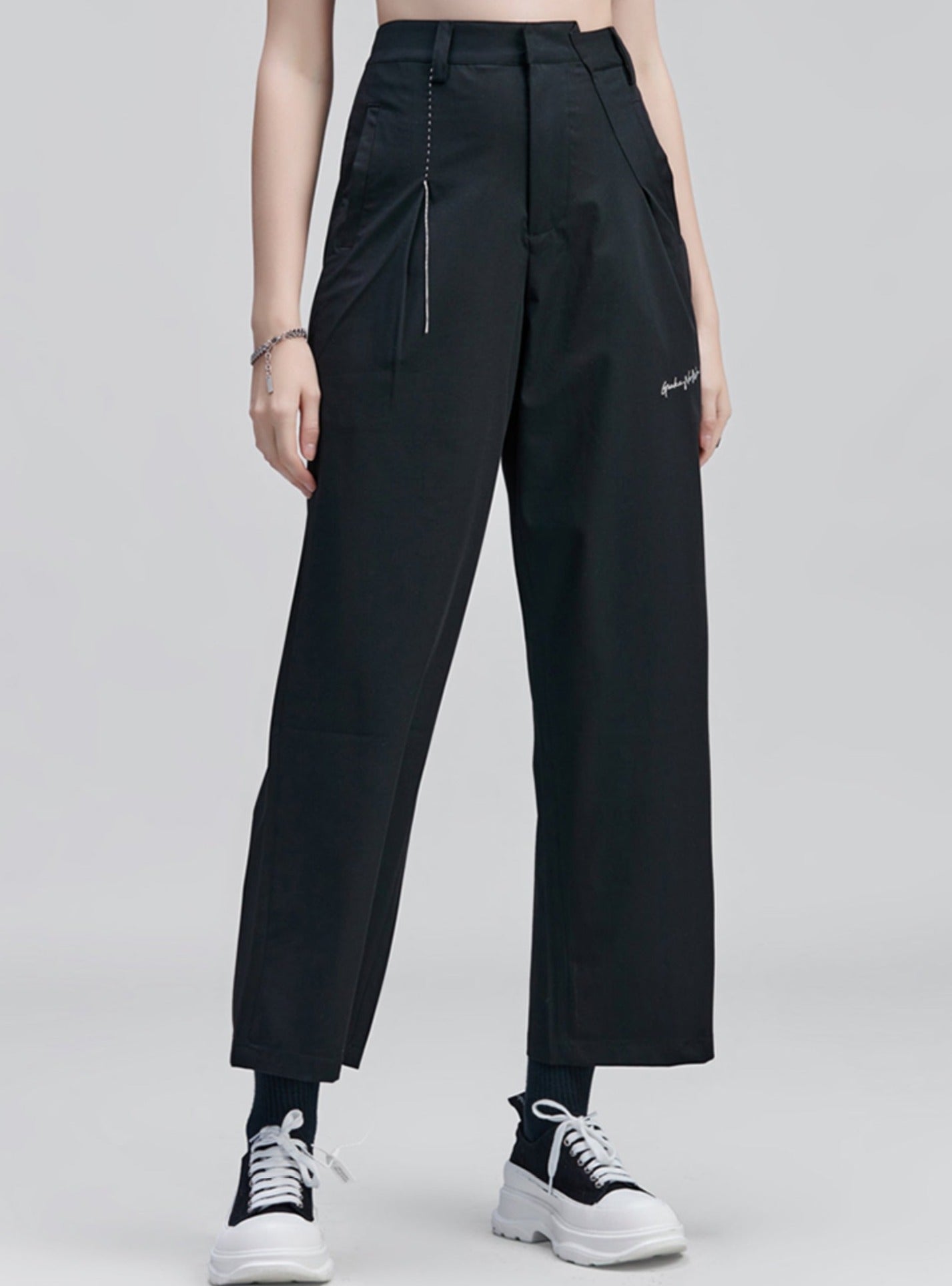 Pleated Straight Casual Pants