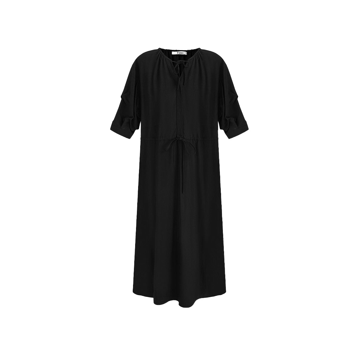 V-Neck Pleated Sleeve Dress