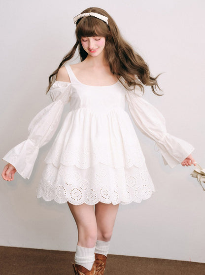 White Long Sleeve Dress