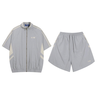 Loose Short Sleeve Jacket Set-Up