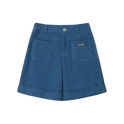 Preppy Casual Corduroy Shorts