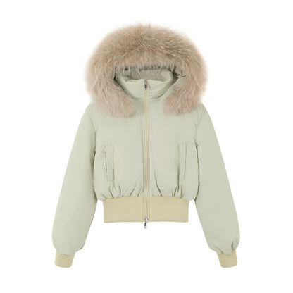 Big Fur Collar Waist Down Jacket