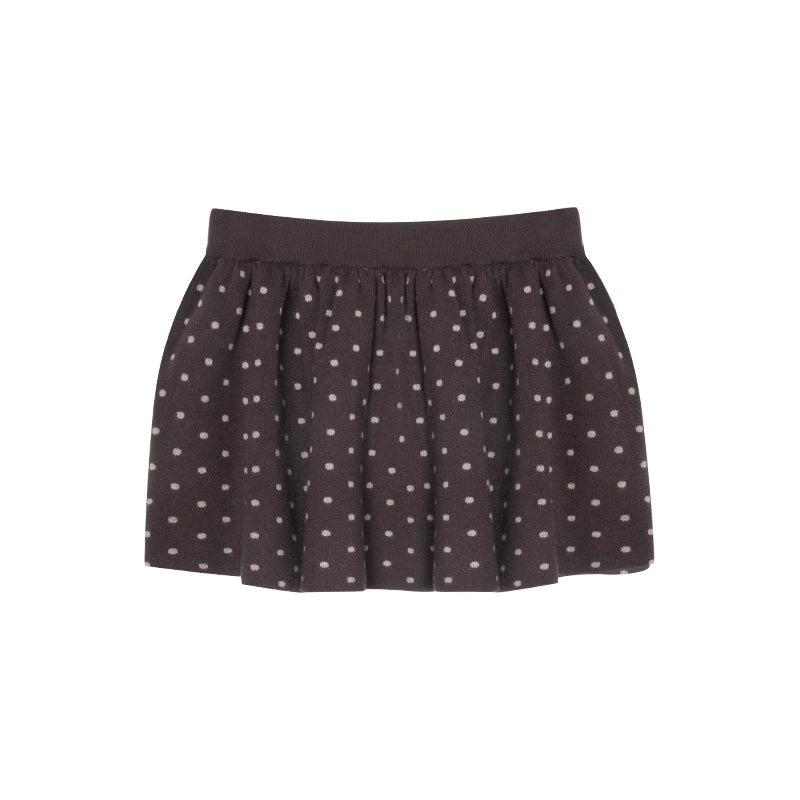 Polka Dot Hooded Knit Sweater Skirt Set-Up