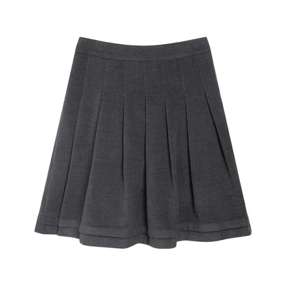 College Ruffle Woolen Suit Skirt Set-Up