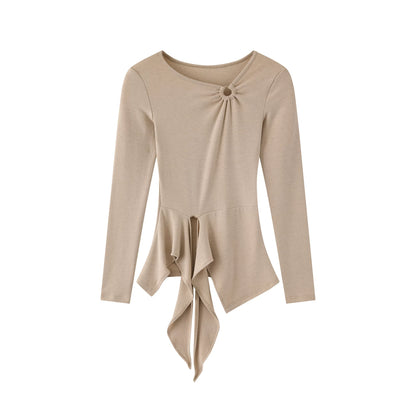Twisted Tie Slim-Fit Blouse