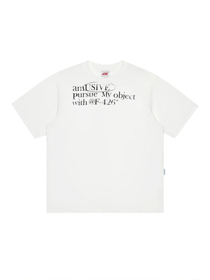 Hip-Hop Neckline Letter T-Shirt