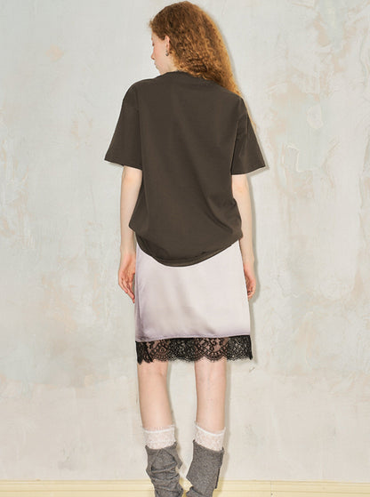 Lace Satin Skirt