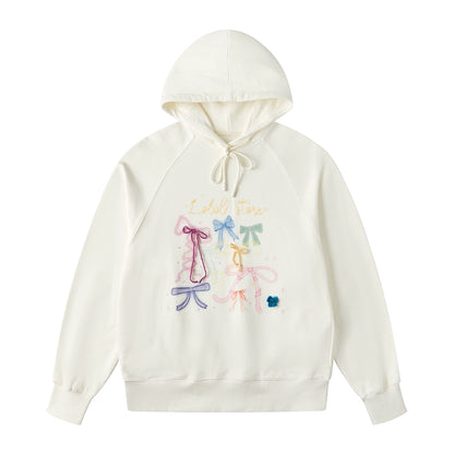 Bow Print Hooded Sweatshirt