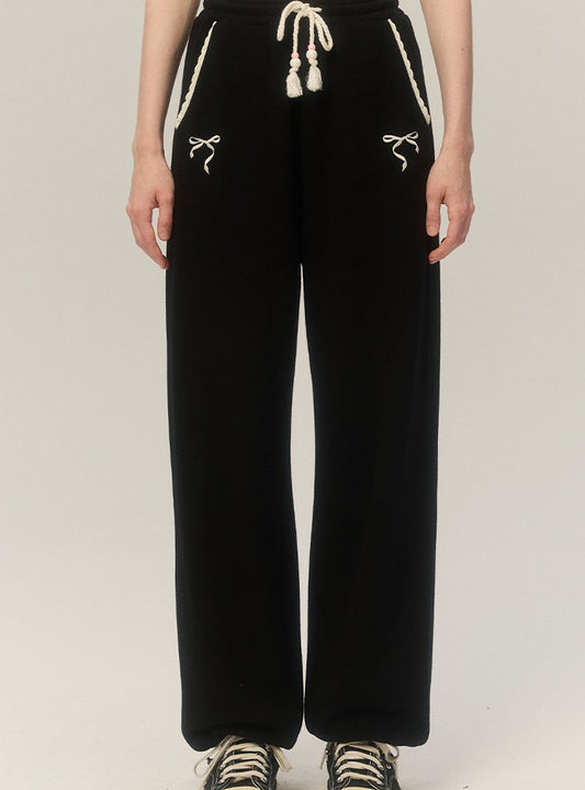 Straight wide-leg sports pants