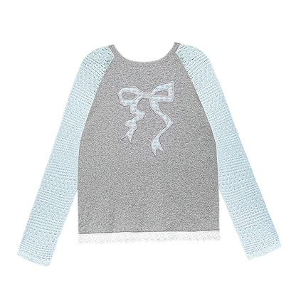 Dreamy Gentle Gray Blue Long Sleeve Top