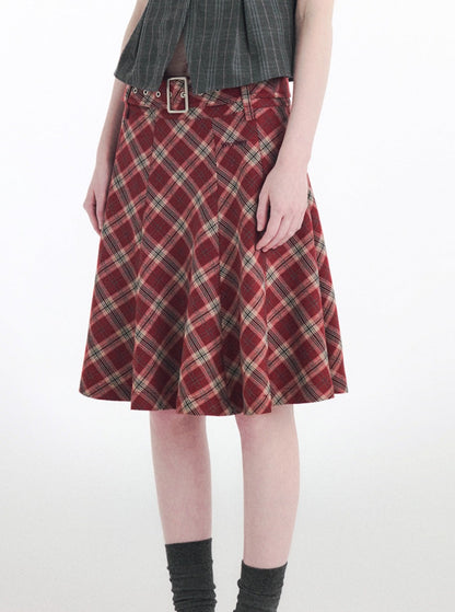 Retro Academy Checked Skirt