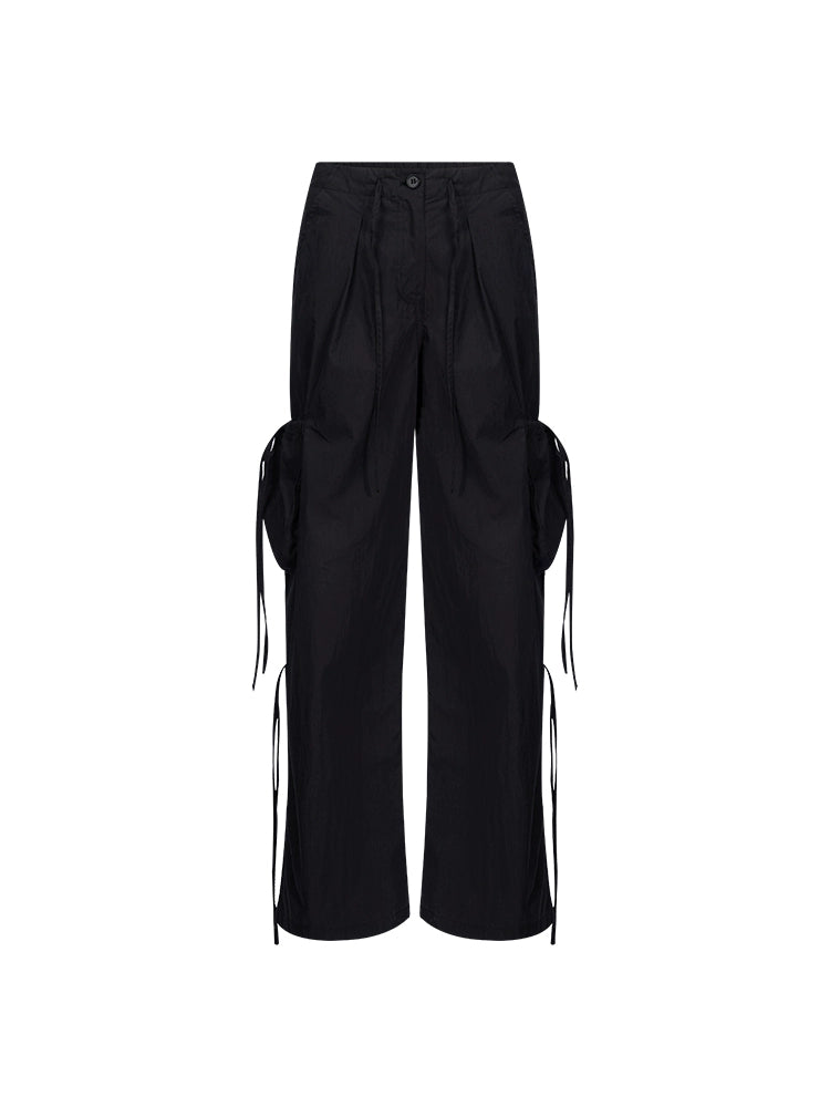 Low-Rise Drawstring Cargo Pants