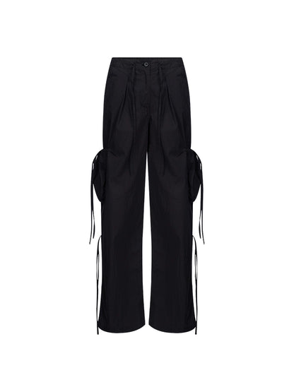 Low-Rise Drawstring Cargo Pants