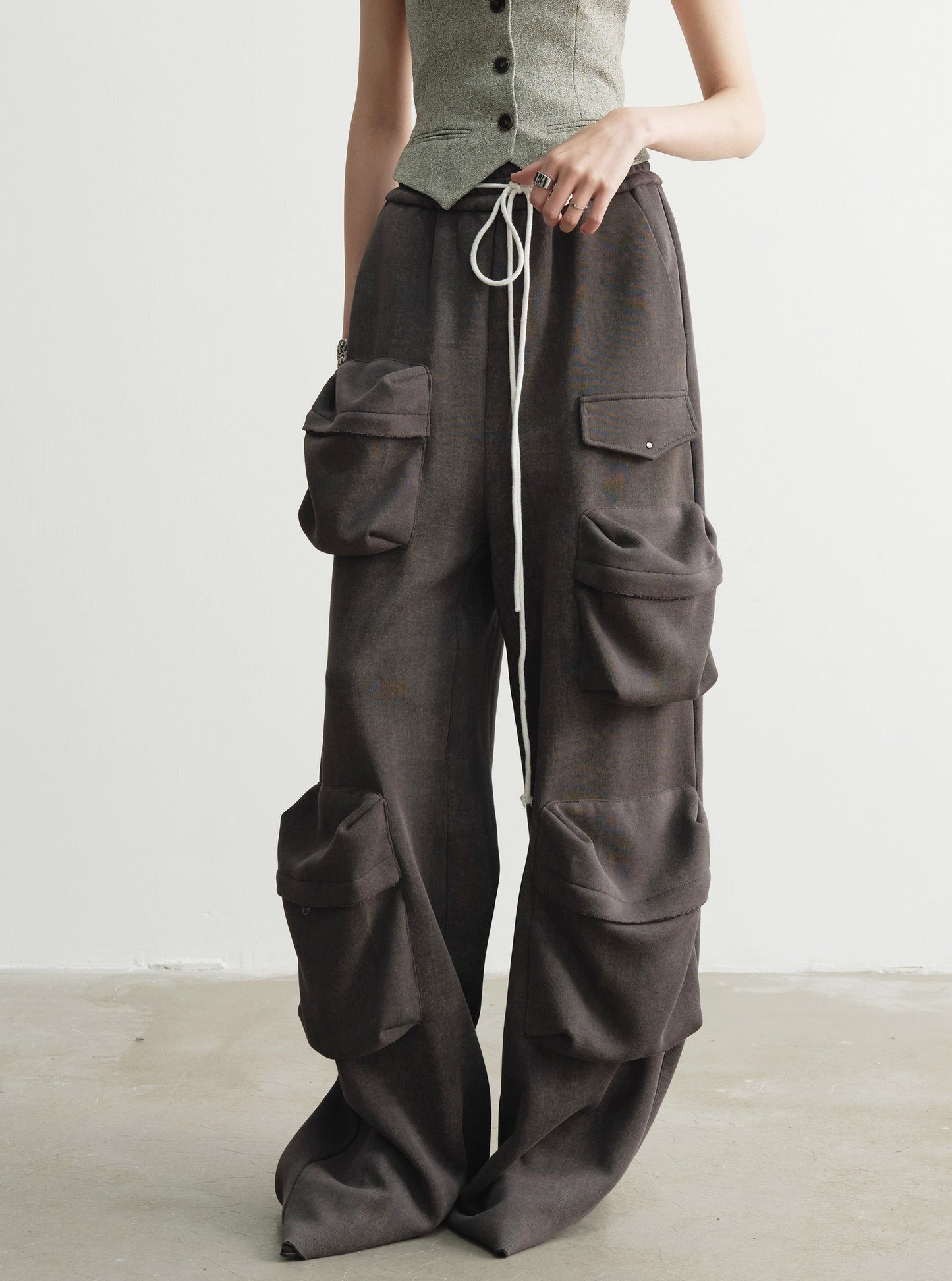 Washed faded street casual sweatpants