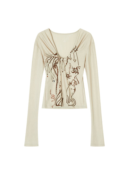 Off-Shoulder Knot Base Shirt