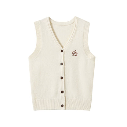 Woolen V-Neck Slim Versatile Vest