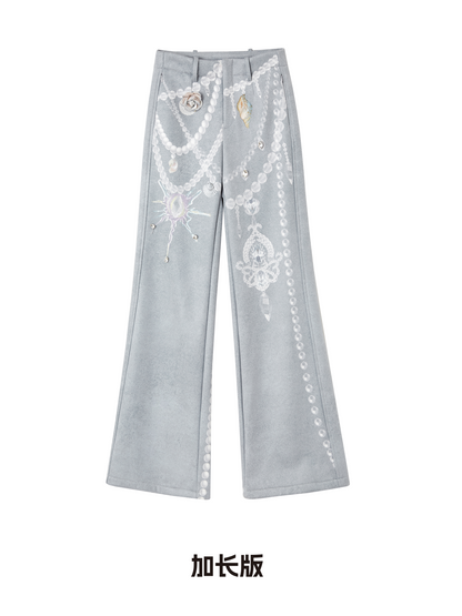 Pearl Print Fleece-Lined Pants