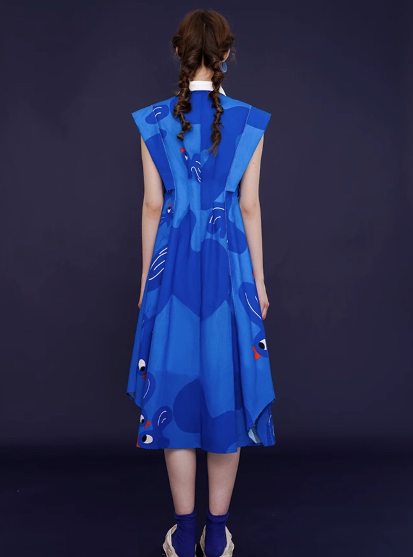 Blue Temperament Thin Cotton Dress