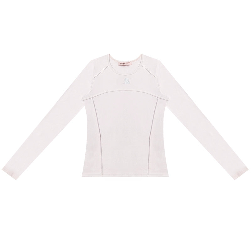 롱 슬리브 레트로 토끼 티셔츠 