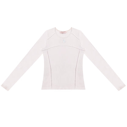 롱 슬리브 레트로 토끼 티셔츠 