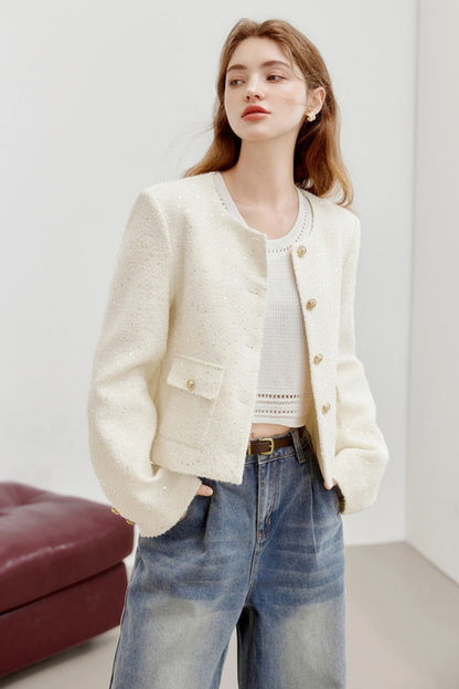 French Sequin Short Jacket