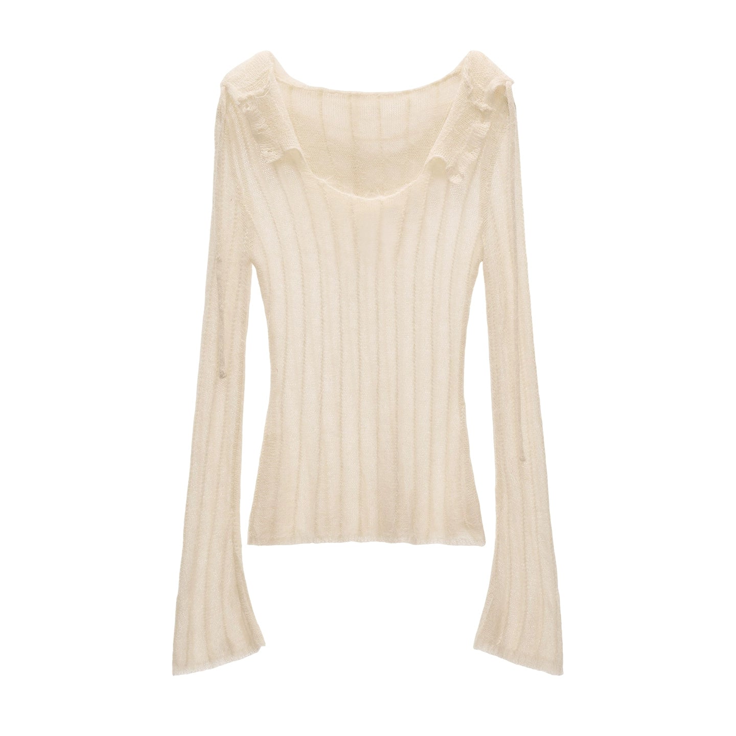 Striped Slim Hooded Top