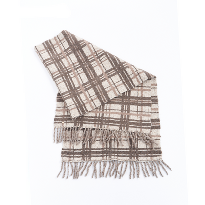 Sheep Wool Blend Fringed Scarf