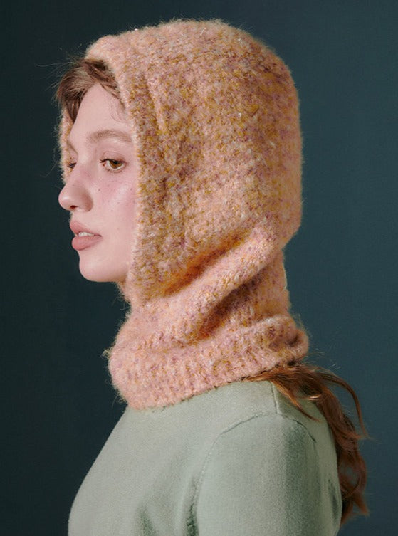 Mixed Flower Neck Knit Hat