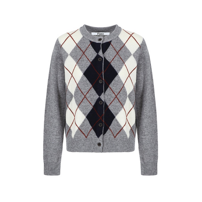 Velvet Diamond Crew Neck Cardigan