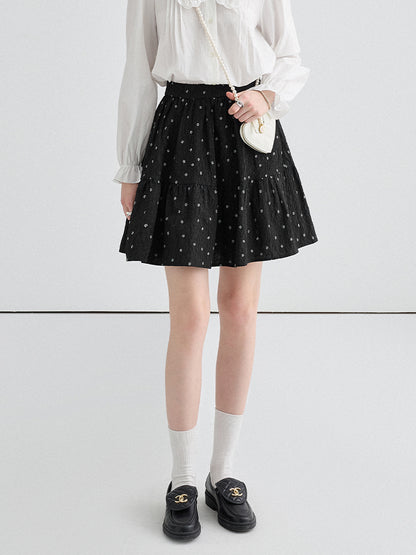 A-line Polka Dot Short Skirt