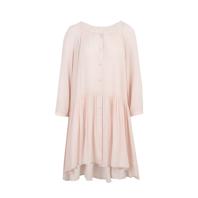 Light Dance Long-Sleeved Shirt Dress