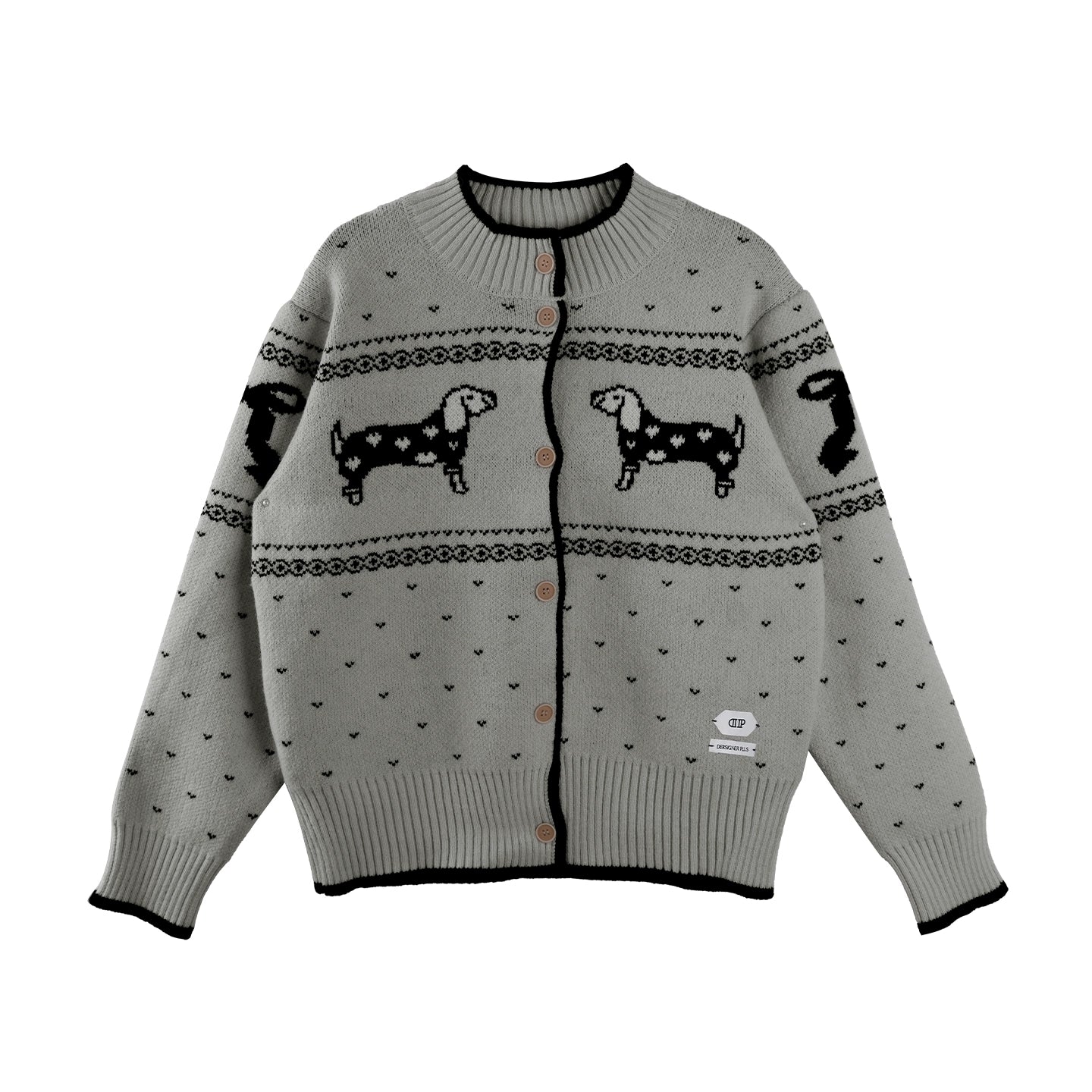 Nordic Retro Puppy Jacquard Knit Sweater