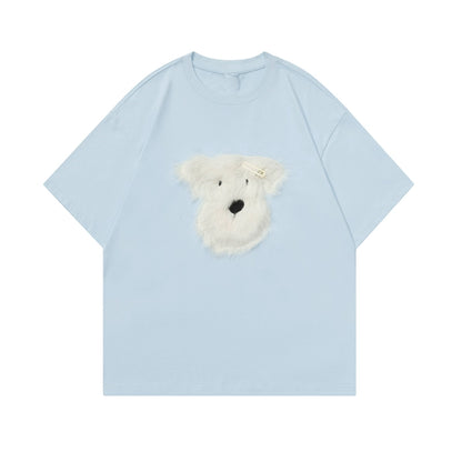 Three-Dimensional Puppy Design T-Shirt