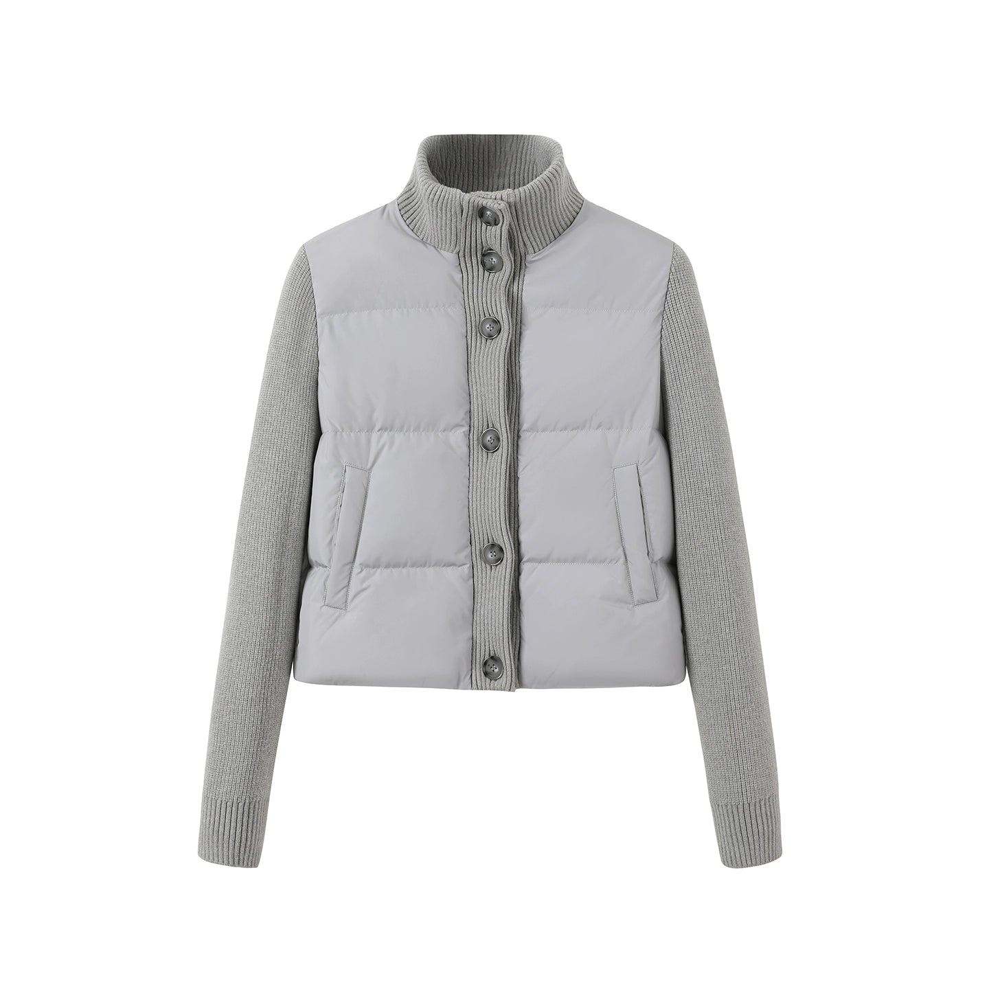 Knitted Patchwork Down Jacket