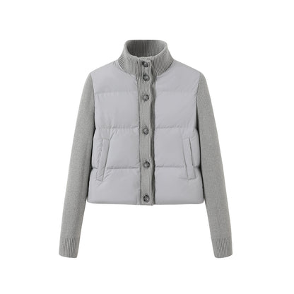 Knitted Patchwork Down Jacket
