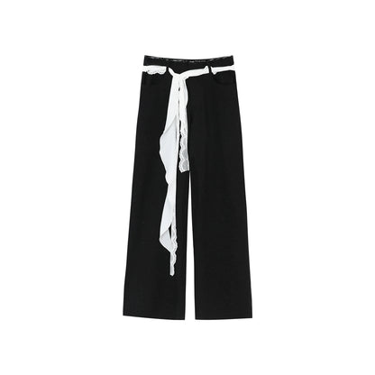 Hot Girl Contrast Knit Cardigan Suit Set-Up