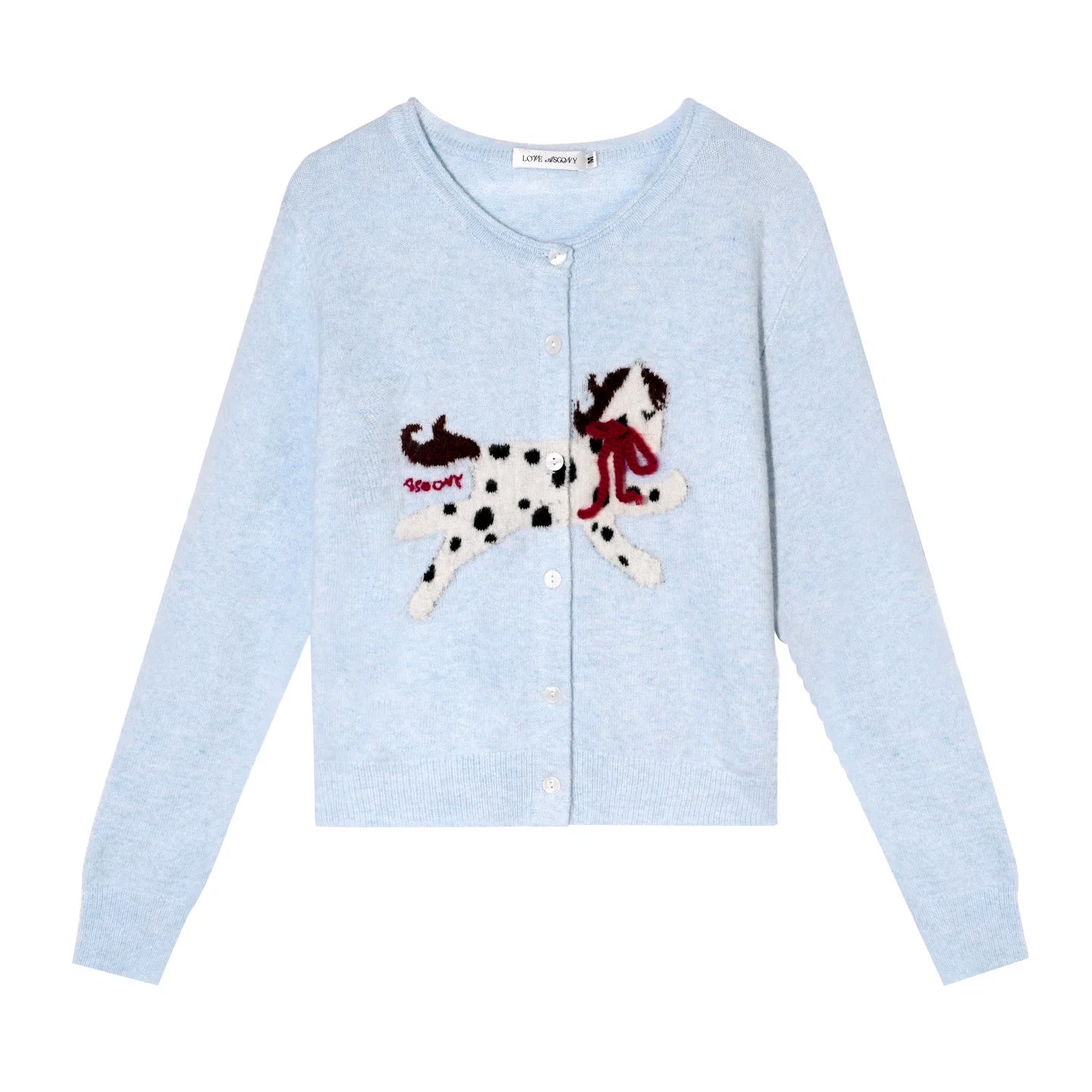 Jacquard Bow Wool Cardigan