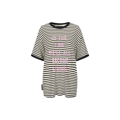 Striped Letter Print Top