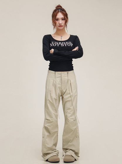 American Vintage Drawstring Bootcut Leg Pants