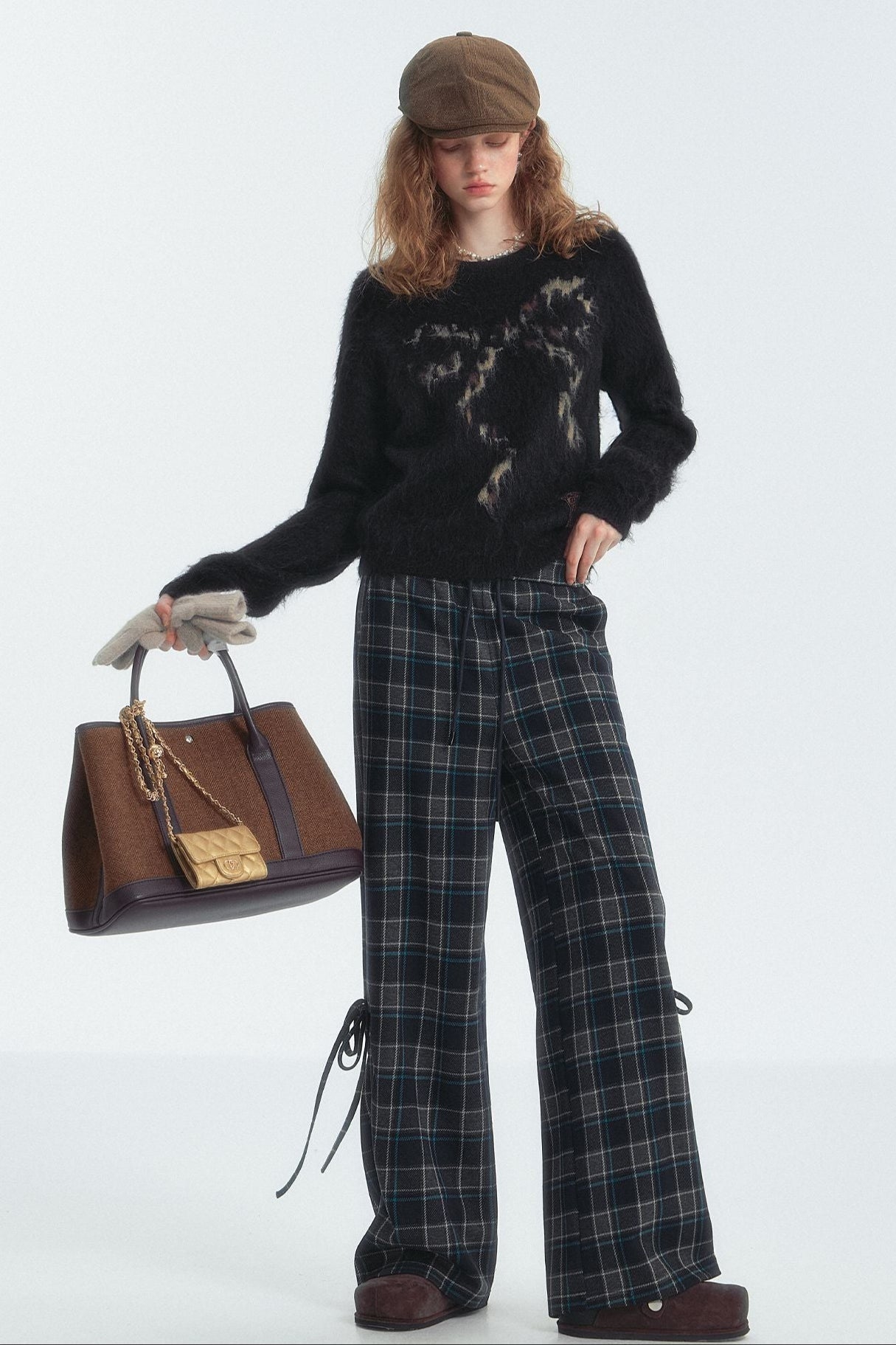 Leopard-Print Bow Crewneck Jumper