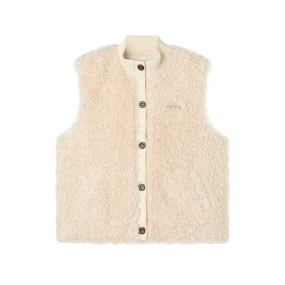 Furry Ribbed Winter Vest Coat